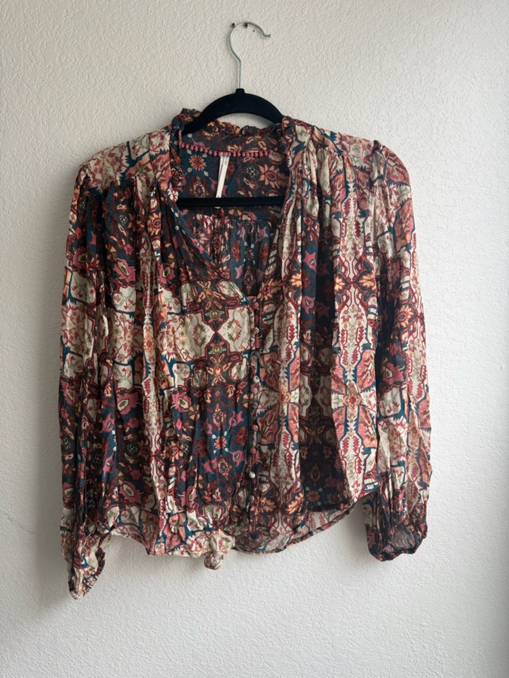Anthropologie The Estela Burnout Sheer Printed Blouse - Picture 2 of 4